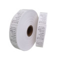 Nylon taffeta coated pattern care size label for clothing